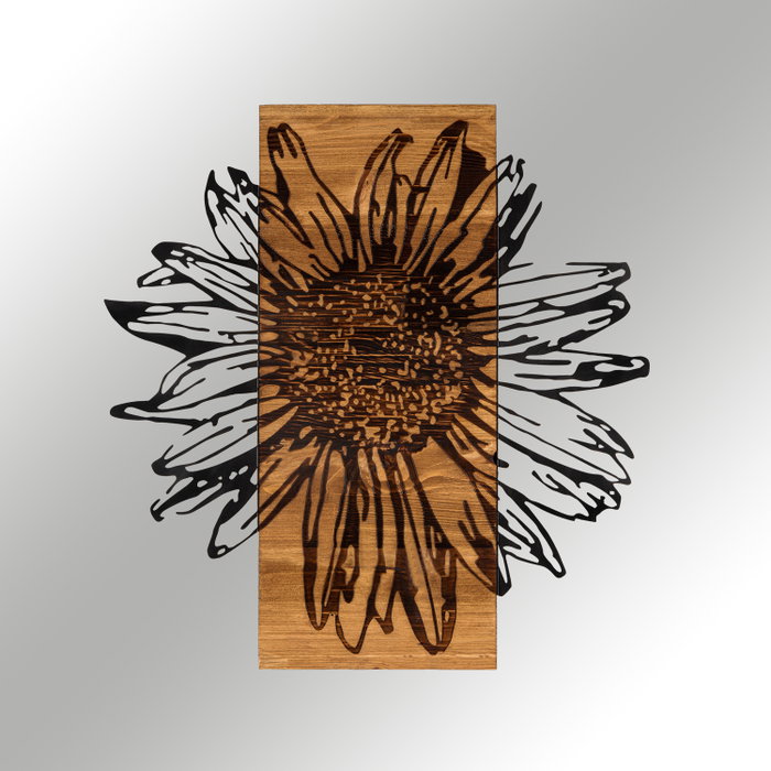 Wallity Daisy - Escultura de pared en Negro y Nogal Wallity Daisy - Escultura de pared en Negro y Nogal